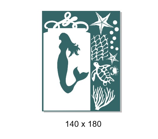 Seaside tag mermaid ,140 x 180mm. Min buy 3